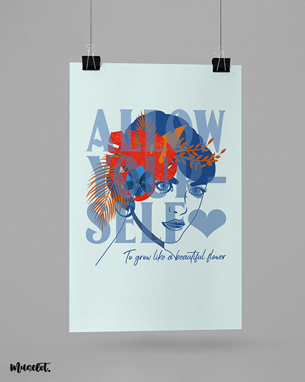 Allow yourself to grow illustrated posters at Muselot
