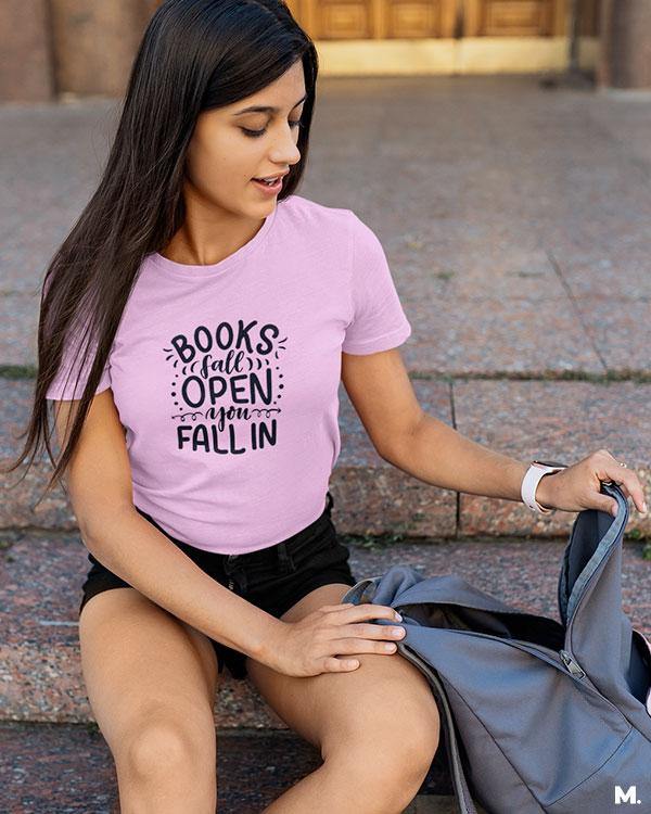 Printed t shirts - Books fall open, you fall in - MUSELOT