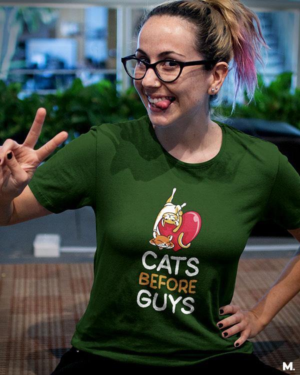 printed t shirts - Cats before guys  - MUSELOT