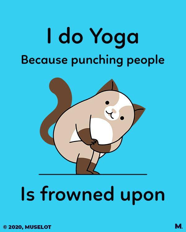printed t shirts - Do yoga to avoid punching - MUSELOT