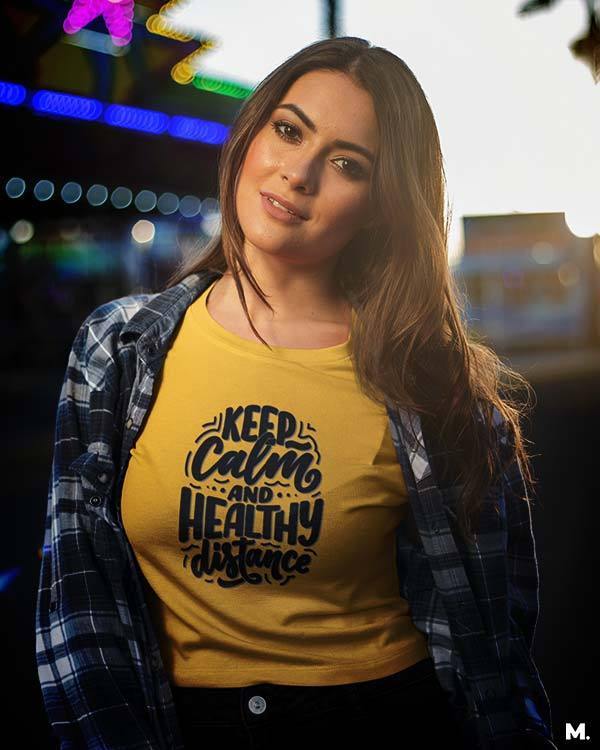 printed t shirts - Keep calm & healthy distance - MUSELOT