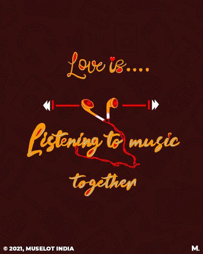 Printed mugs - Love is listening music together  - MUSELOT