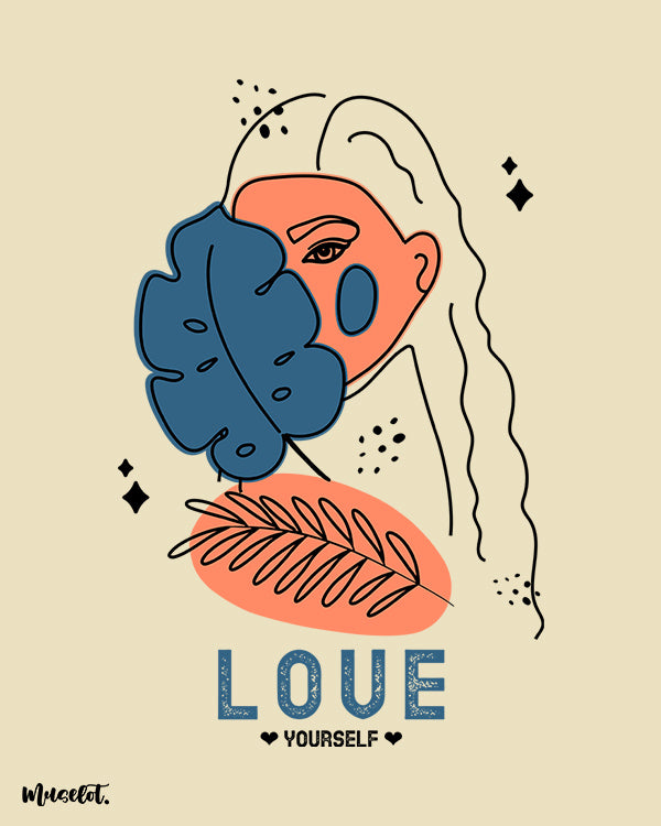 Love yourself modern posters on motivation unframed by Muselot