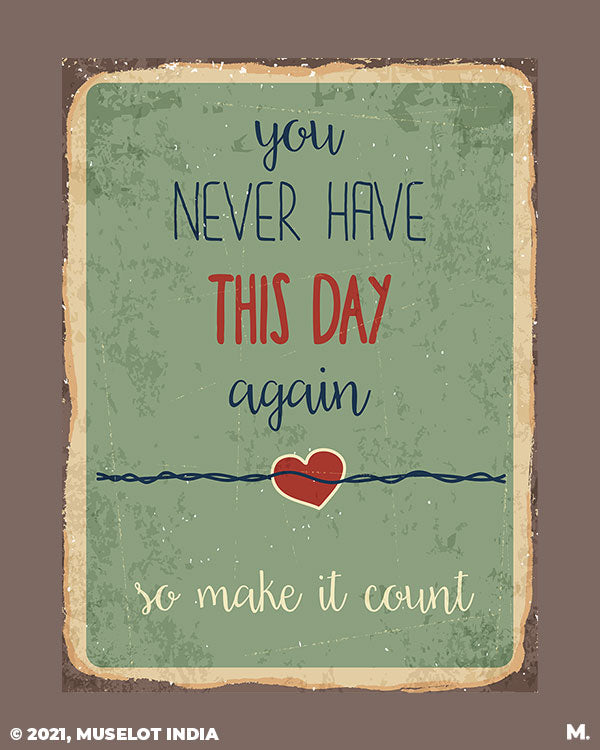Spiral printed notebooks with motivational quote - Make your day count - MUSELOT