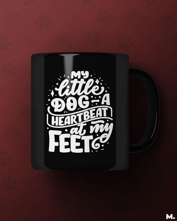 Black printed mugs online for dog lovers or dog owners - My little dog - MUSELOT