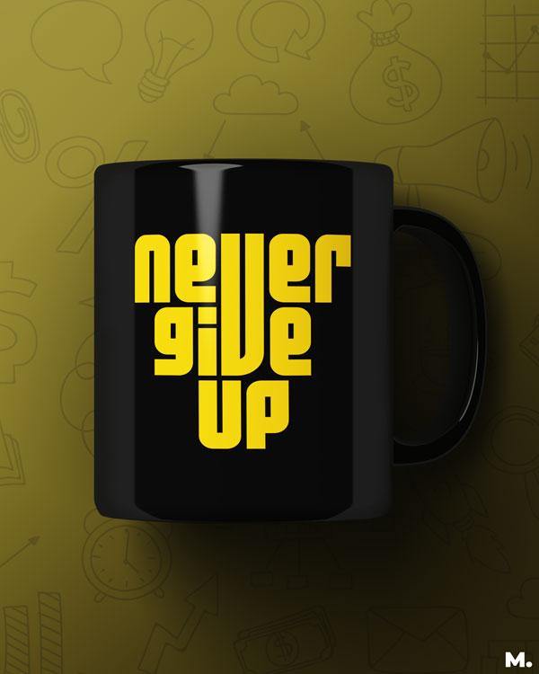 Printed mugs - Never give up - MUSELOT