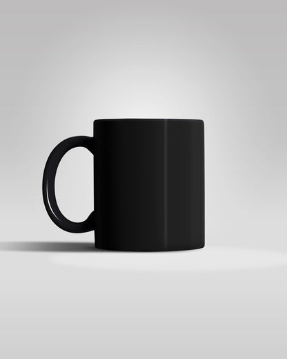 Procaffeinating magic printed mugs for coffee lovers, black matte finish when cold - Muselot