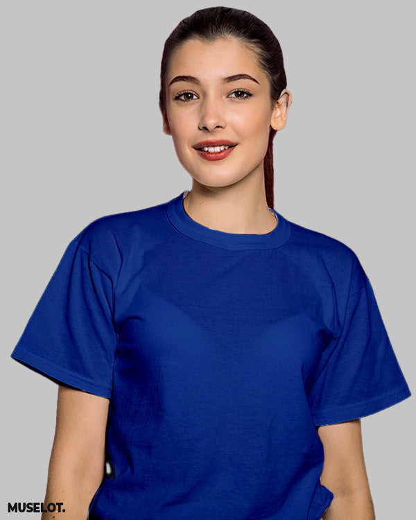 Master the art of simplicity: Your new go-to plain royal blue t shirt for women| Muselot
