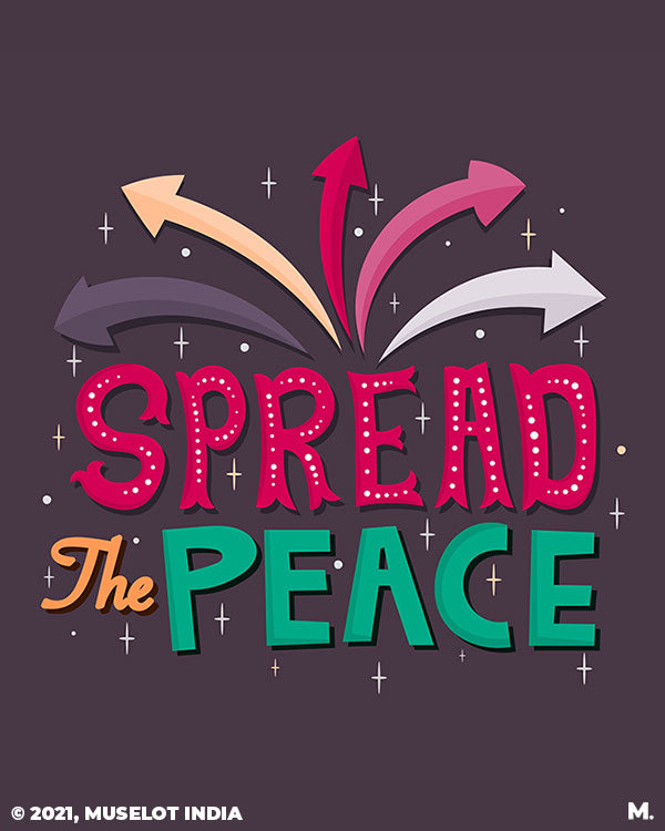 Spiral A5 notebooks printed with motivational quote Spread the peace - Muselot