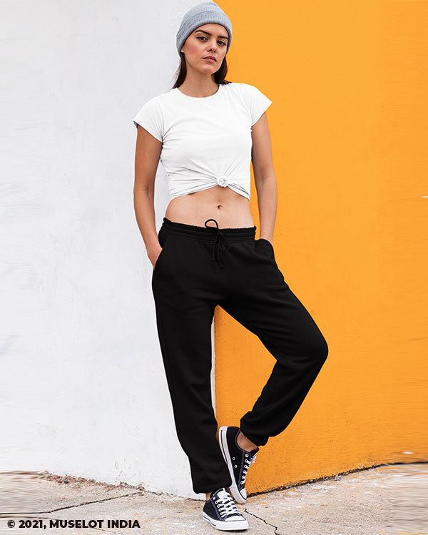 Unisex black joggers online - Muselot