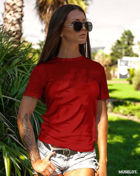Women's plain red t shirt
