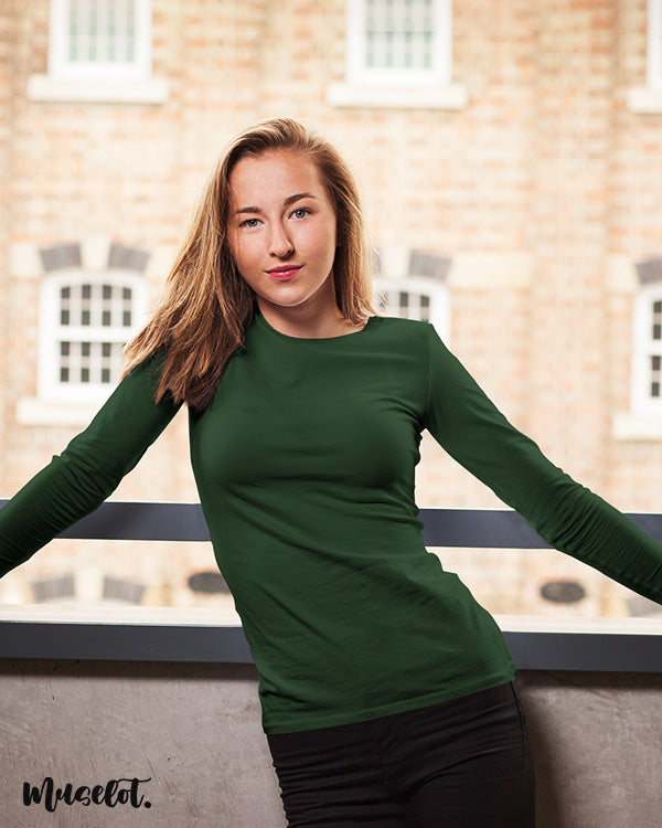 Olive Green Green Long Sleeve Dri Fit HOT Dark Green Full Sleeve T