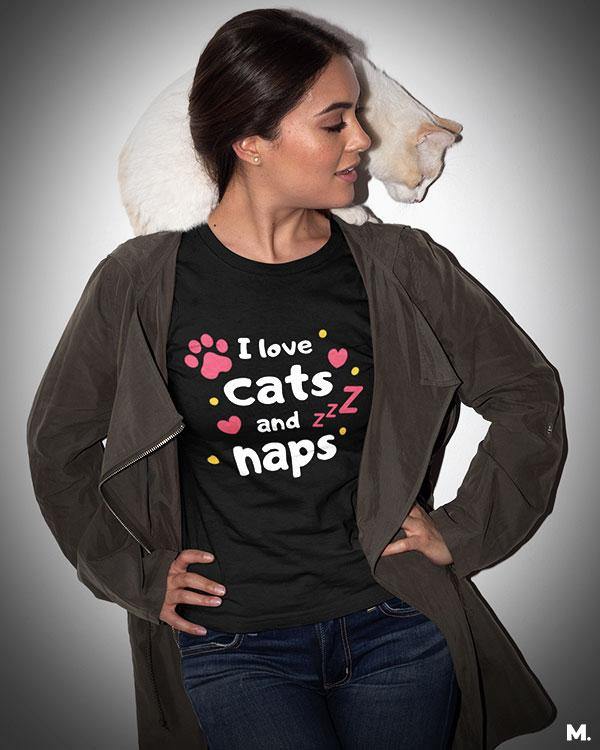 printed t shirts - I love cats and naps - MUSELOT