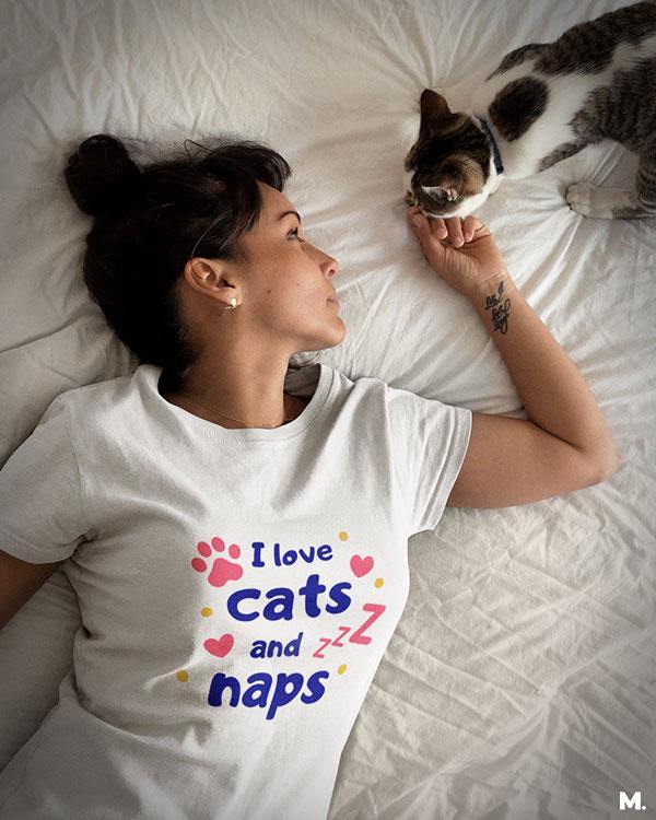 printed t shirts - I love cats and naps - MUSELOT