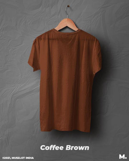 plain t shirts - Coffee brown mens plain t shirt  - MUSELOT