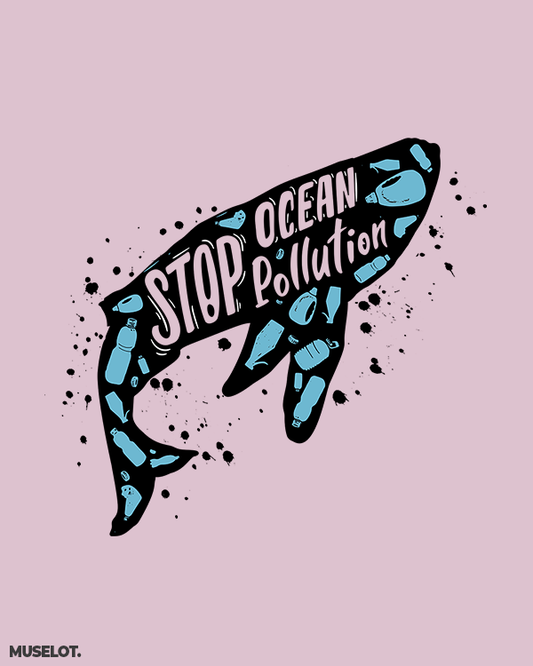 Stop ocean pollution graphic art