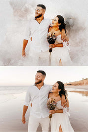 Watercolour art customization of couple on their honeymoon - Muselot