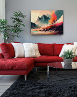 Surreal mountain splash Abstract Canvas Art