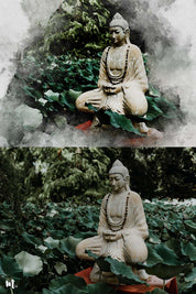 Watercolour art customization of gautam buddha - Muselot