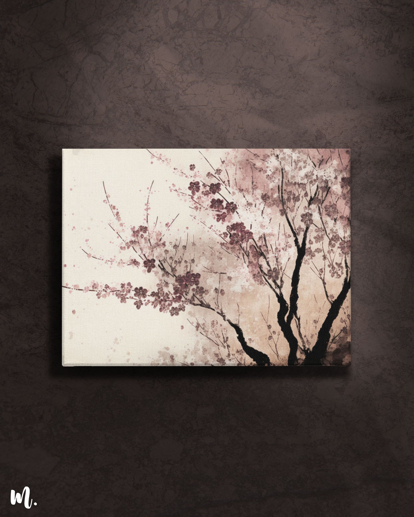 Spring's cherry bliss modern canvas art