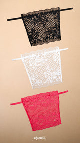 Lacy Mockers Pack of 3 – Black, White, Dark Pink