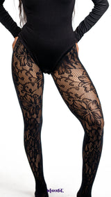 Dusk Bloom Designer Lace Stockings