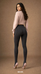 Furry Bliss Deep Grey Warm Stockings