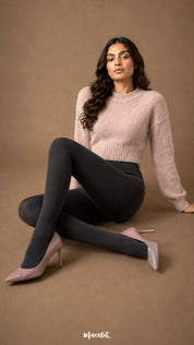 Furry Bliss Deep Grey Warm Stockings