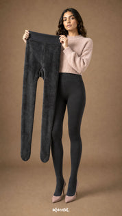 Furry Bliss Deep Grey Warm Stockings