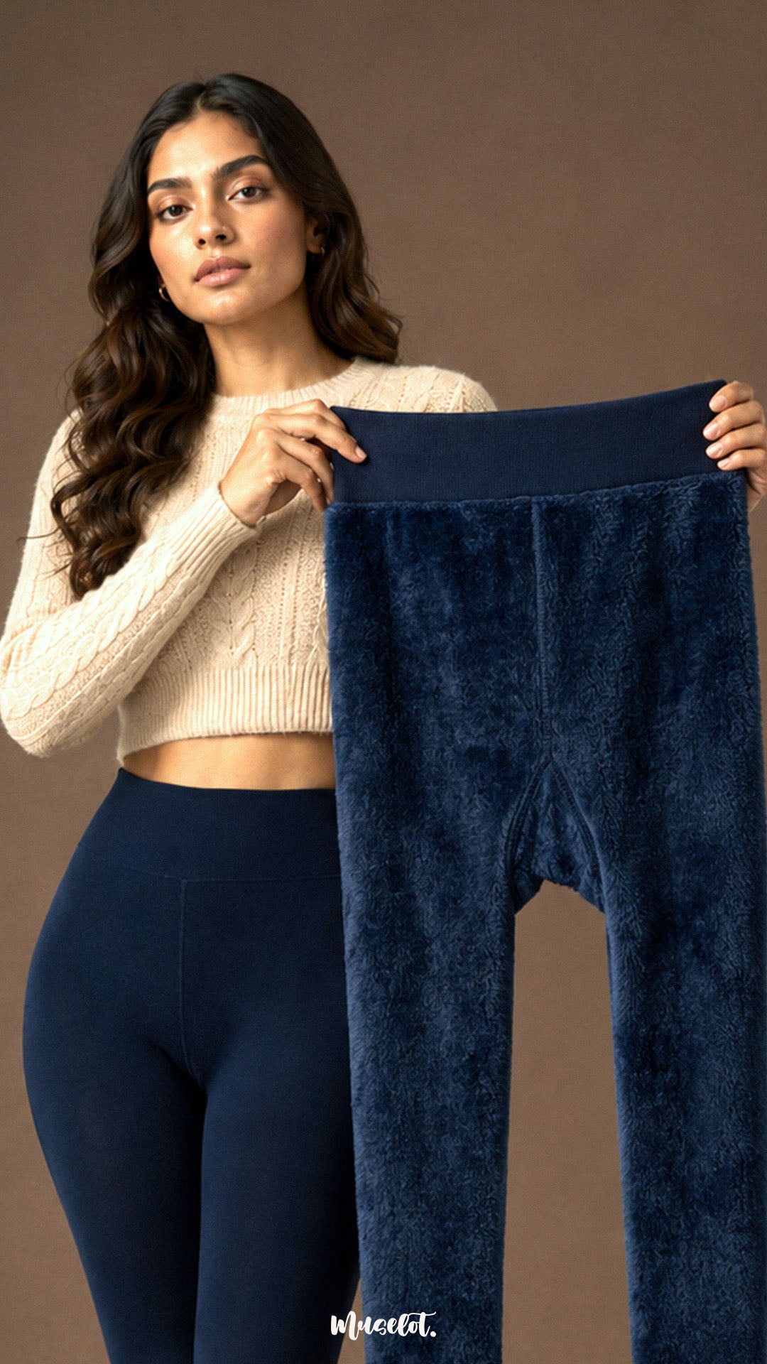 Furry Bliss Navy blue Warm Stockings