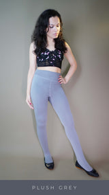 Furry Bliss Grey Warm Tights