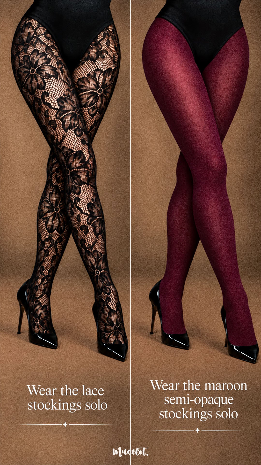 Mulberry Bloom - Layered Designer Stockings