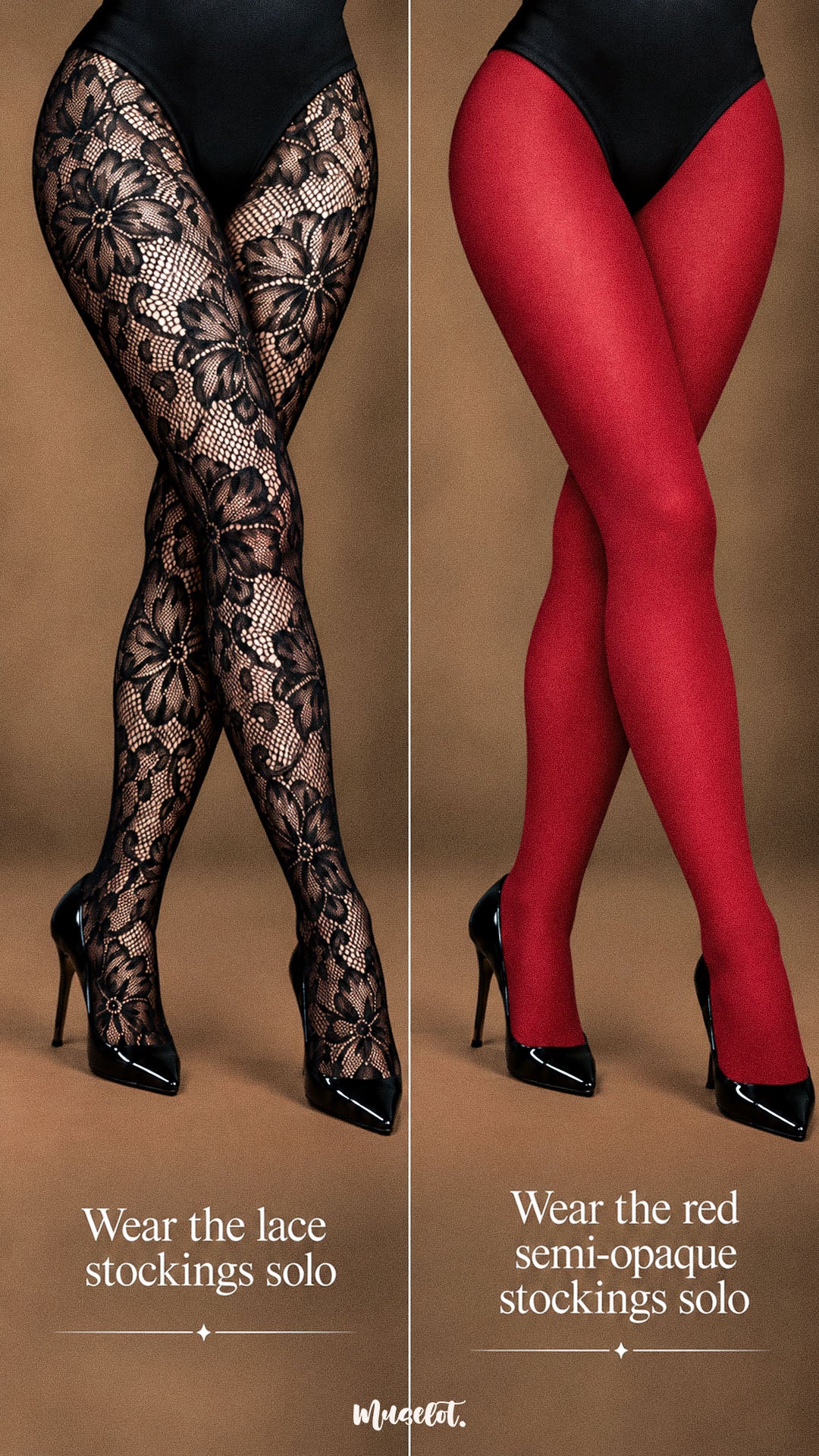 Scarlet Bloom - Layered Designer Stockings