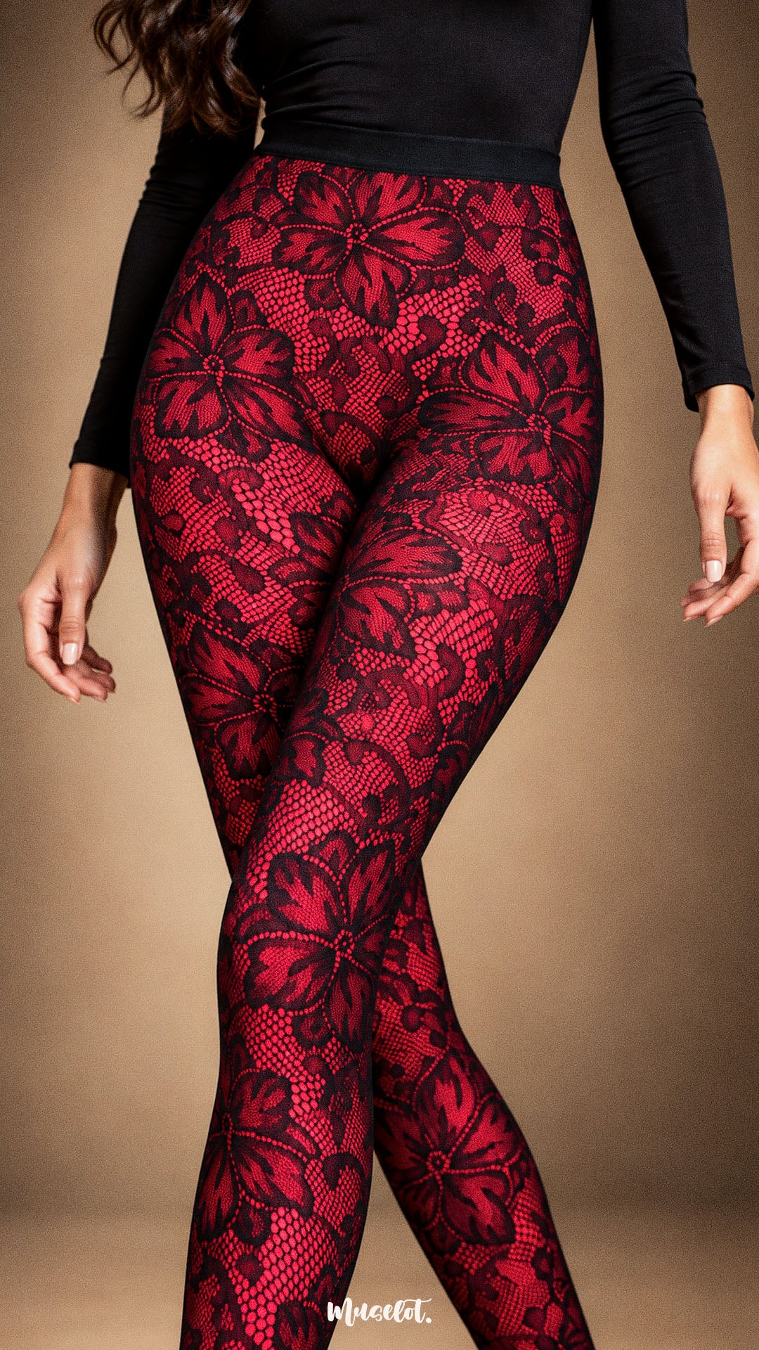 Scarlet Bloom - Layered Designer Stockings