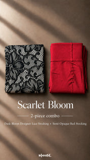 Scarlet Bloom - Layered Designer Stockings