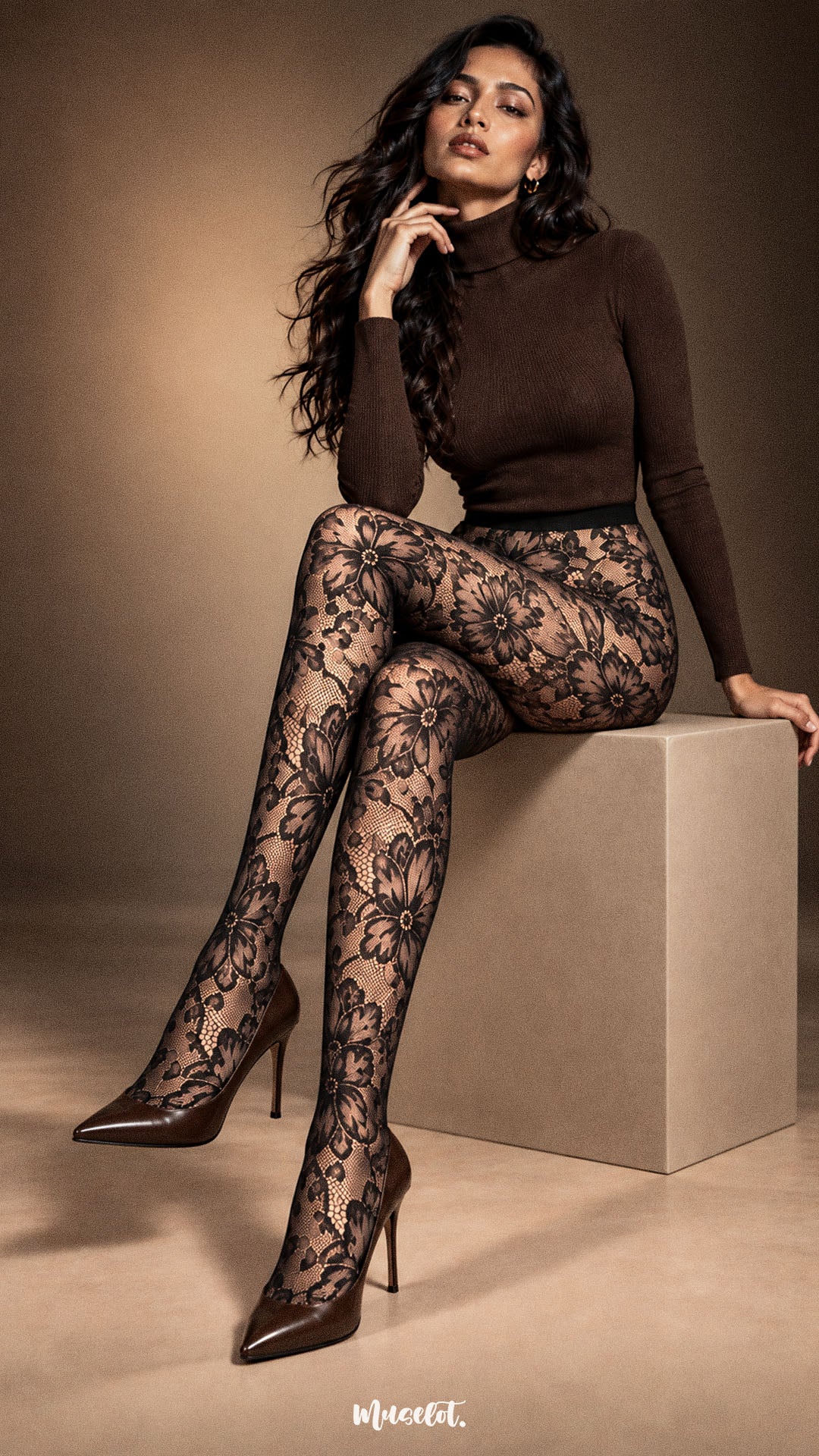 Golden Bloom - Layered Designer Stockings