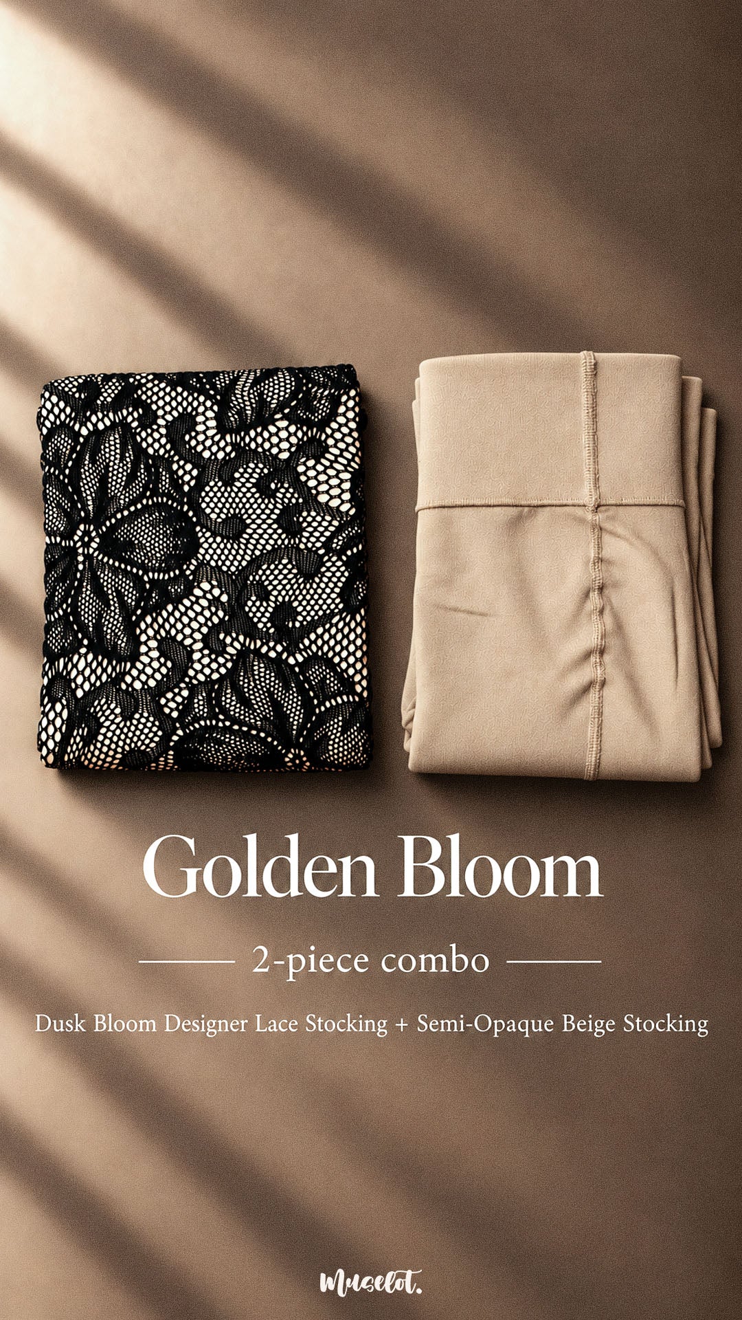 Golden Bloom - Layered Designer Stockings
