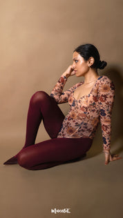 Semi Opaque Tear Proof Maroon Stockings
