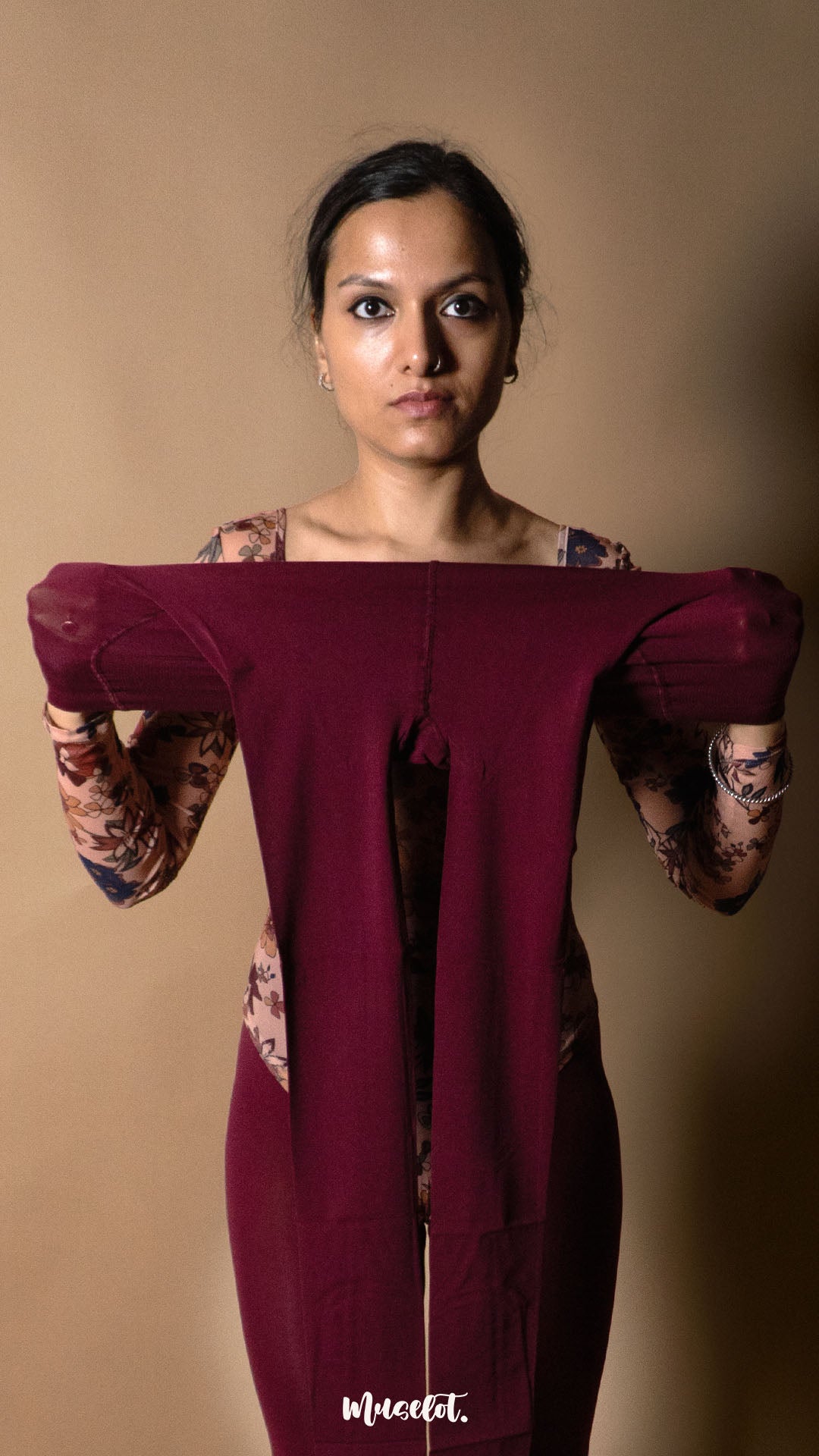 Semi Opaque Tear Proof Maroon Stockings