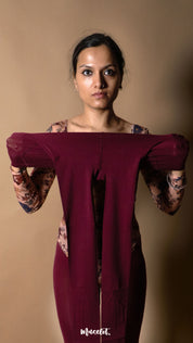 Semi Opaque Tear Proof Maroon Stockings