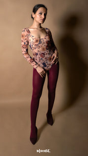 Semi Opaque Tear Proof Maroon Stockings