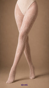 Pearl Ornate Designer Lace Stockings