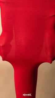 Semi Opaque Tear Proof Red Stockings
