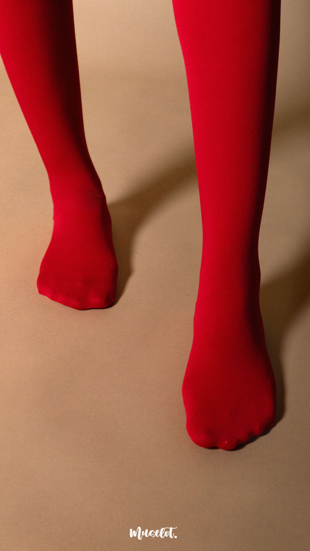Semi Opaque Tear Proof Red Stockings