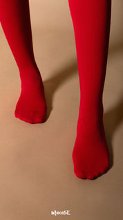 Semi Opaque Tear Proof Red Stockings
