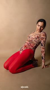 Semi Opaque Tear Proof Red Stockings