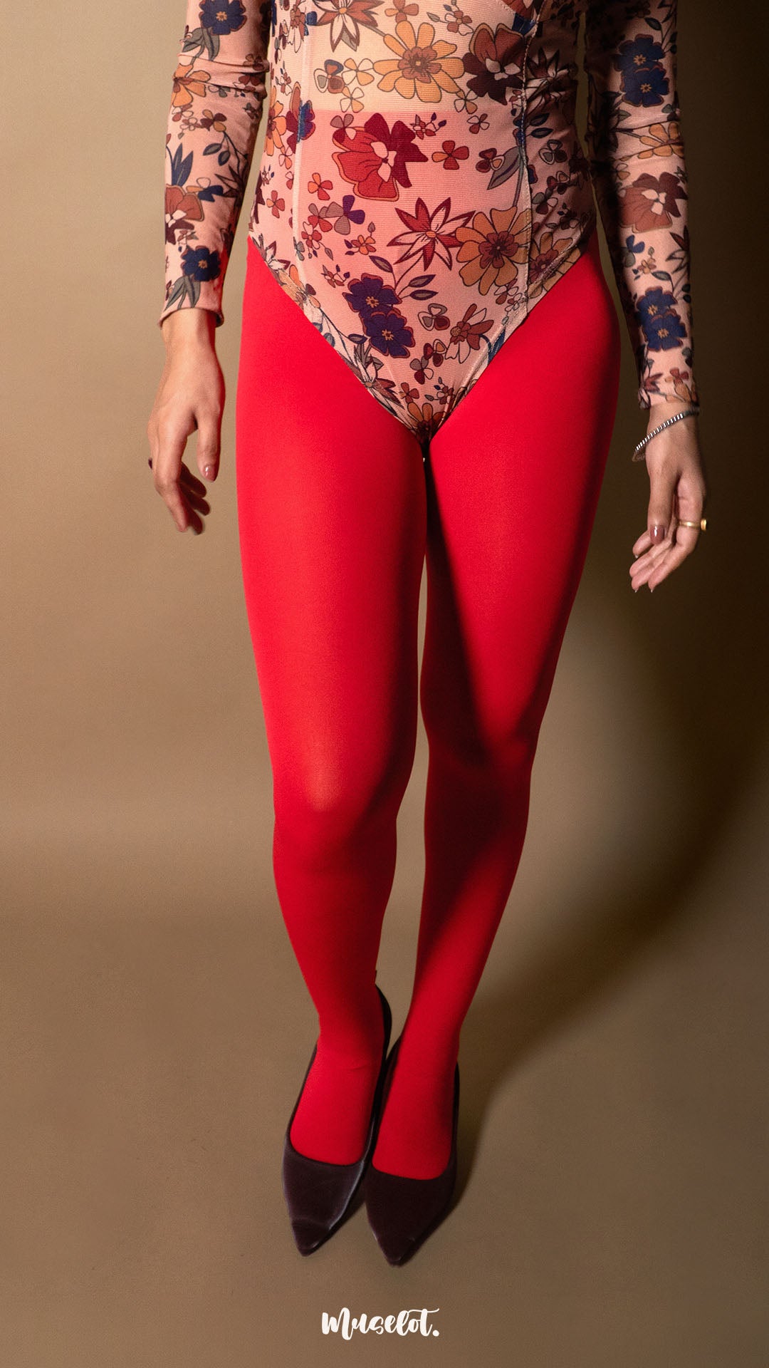 Semi Opaque Tear Proof Red Stockings
