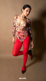 Semi Opaque Tear Proof Red Stockings