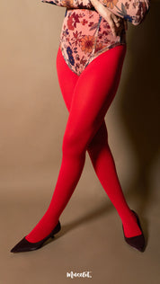 Semi Opaque Tear Proof Red Stockings
