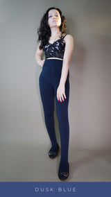 Furry Bliss Navy blue Warm Tights